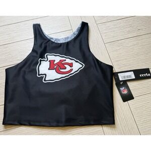 Certo NFL Kansas City Chiefs Women Black Racerback Sports Bra Black & Red NWT‎ M